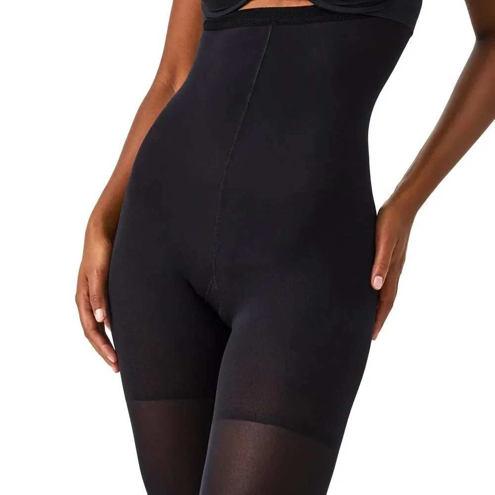 SPANX SPANXshape High-Waisted Mid-Thigh Tight-End Tights Very Black A